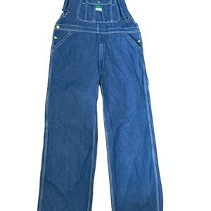 VTG Liberty Blue Denim Overalls bibs midium wash zipper signed 38-32 pre-Love